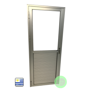 puerta mitad aluminio mitad vidrio